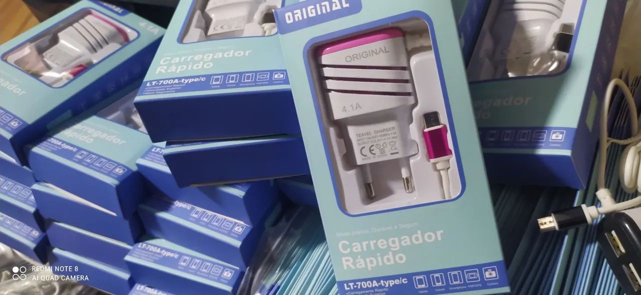 Carregador tipo-C 4.1A Rapido com 2 USB produto Novo - Foto 3