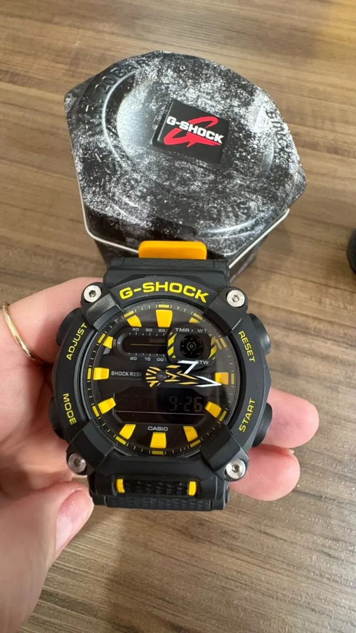 Relógio G-Shock GA-2000-1A9DR Preto e Amarelo - Foto 3