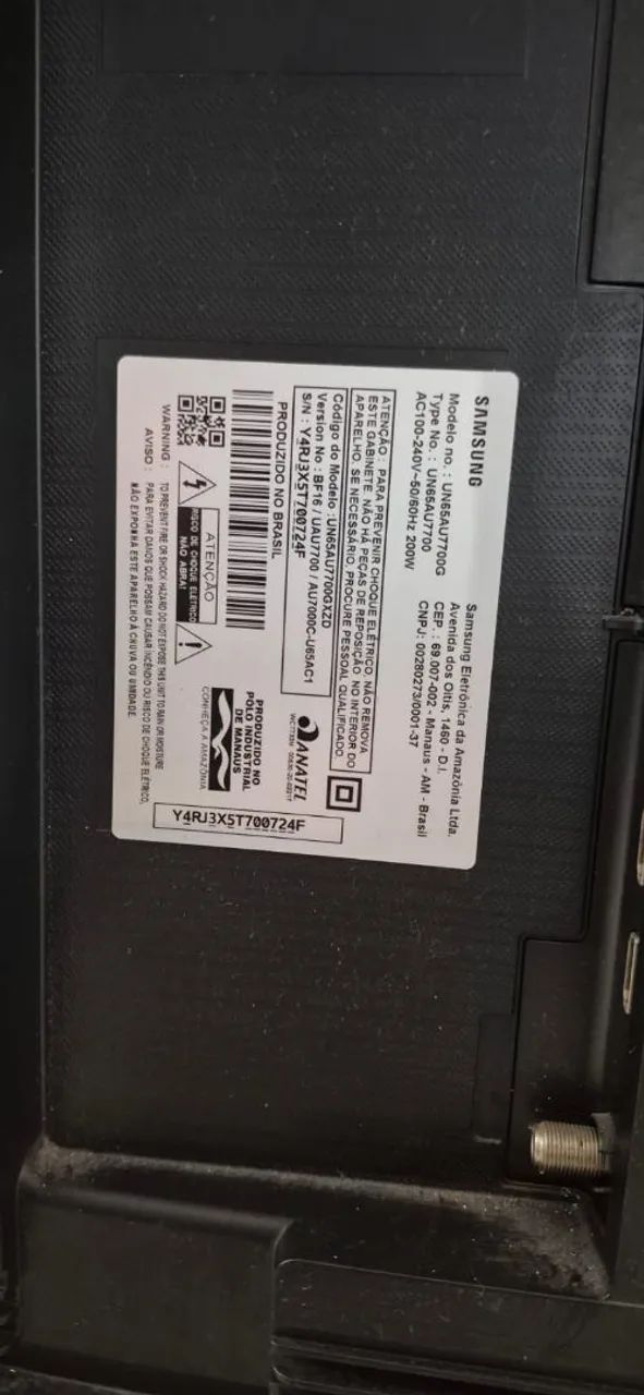 TV 65 polegadas com o display queimado e tela quebrada internamente, para retirada de peça - Foto 2