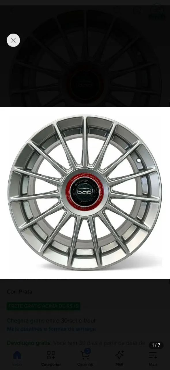 Jogo de Rodas 17 Polegas BAR New Sunline + Pneus 205/40Z R17 novos