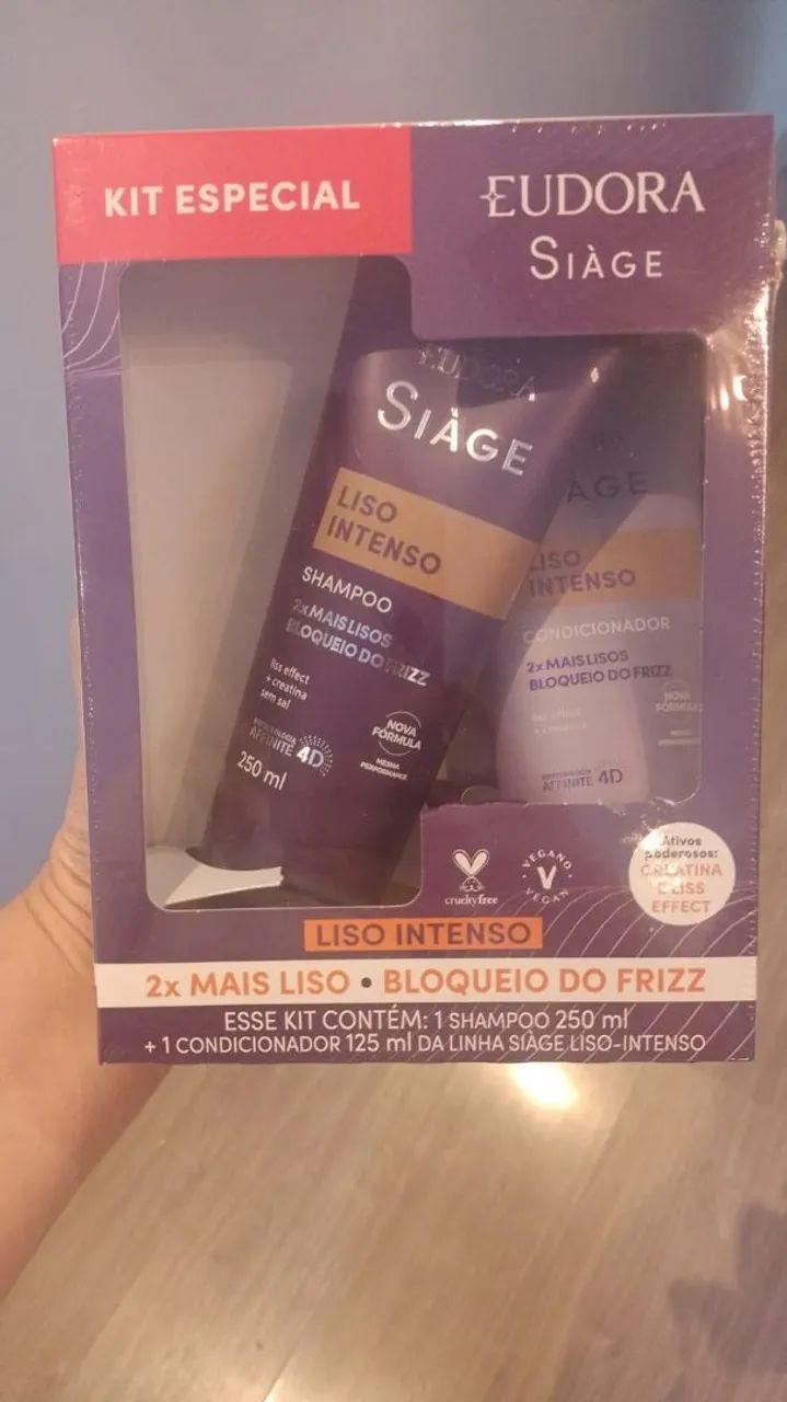 Ki Shampoo 250ml e Condicionador 125ml Liso Intenso 