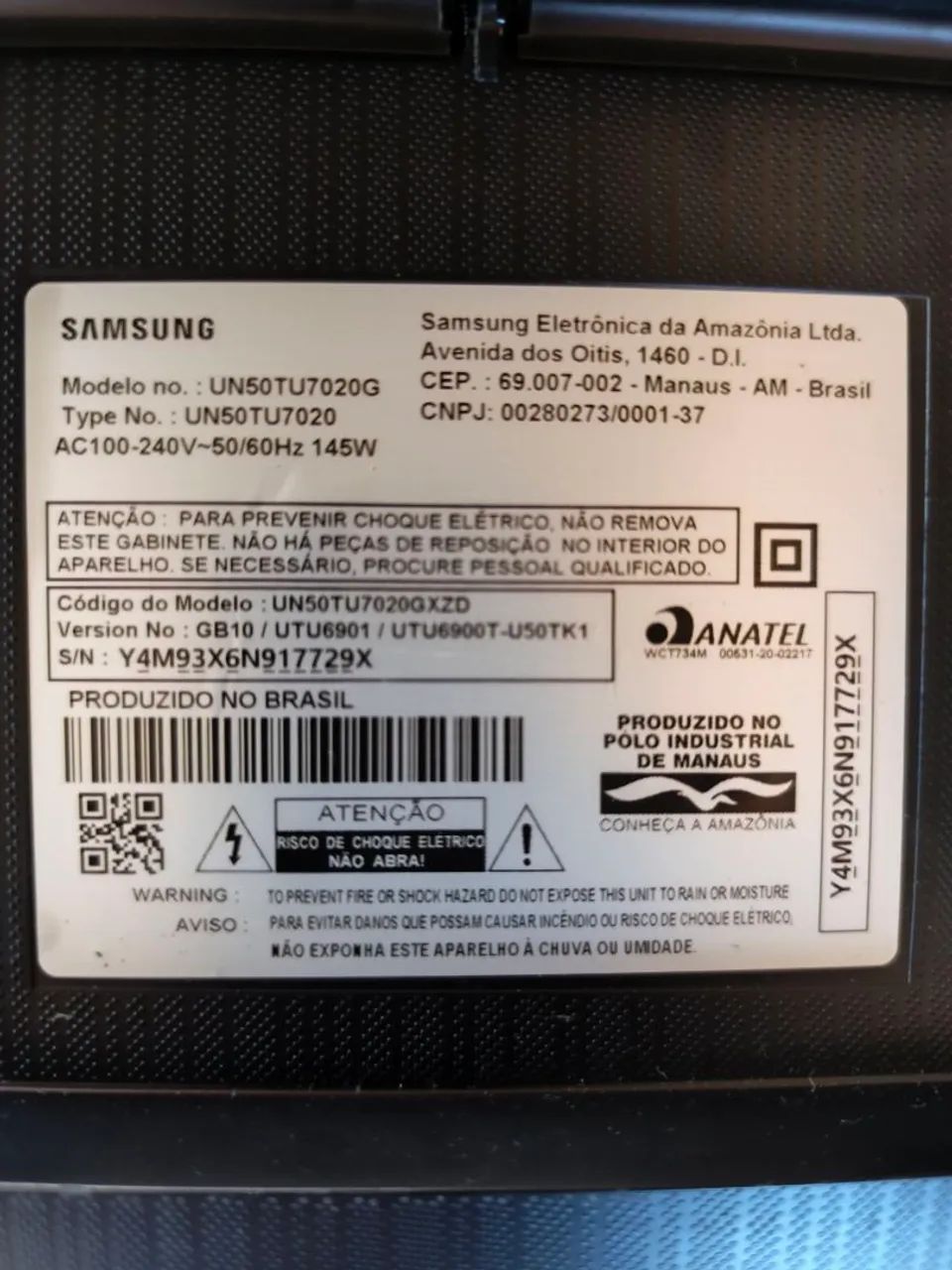 Tv de 50"  Samsung / Com Problema