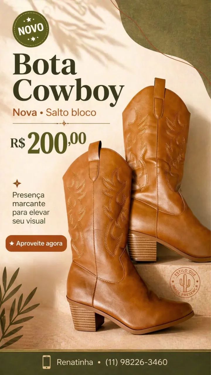 Bota country - NOVA - Foto 3