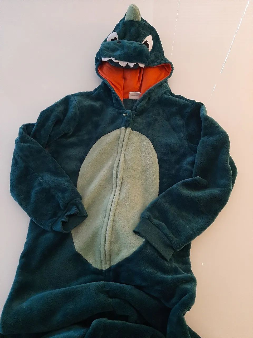 Macacão fantasia pijama dinosauro jacaré verde 10 anos infantil  - Foto 6