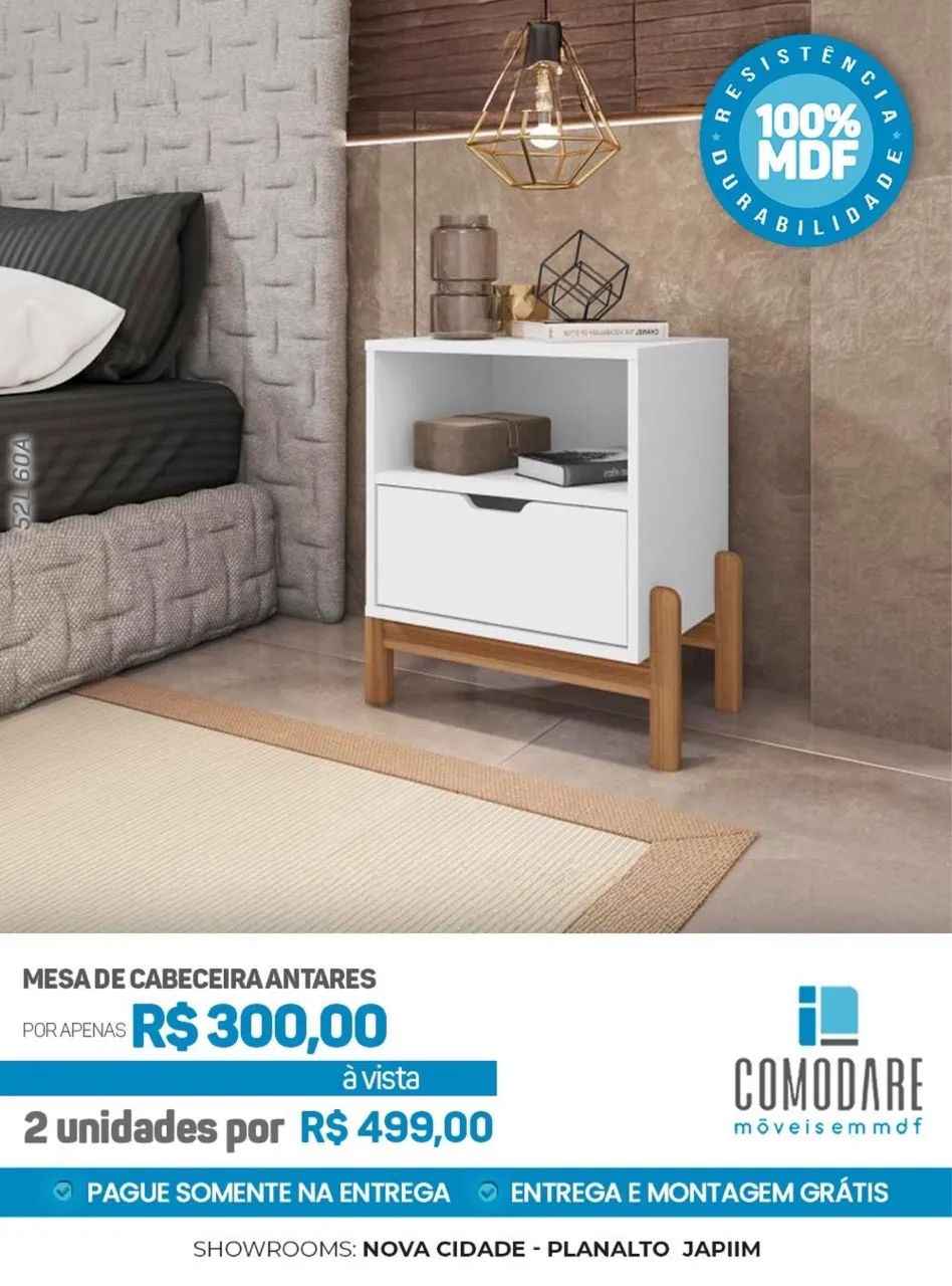 2 Mesas de Cabeceira Antares R$499,00