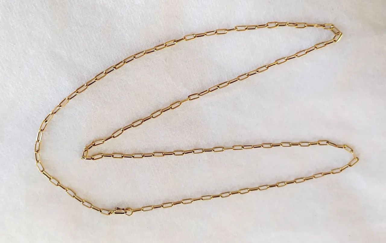 Corrente elos facetados 62cm 18k