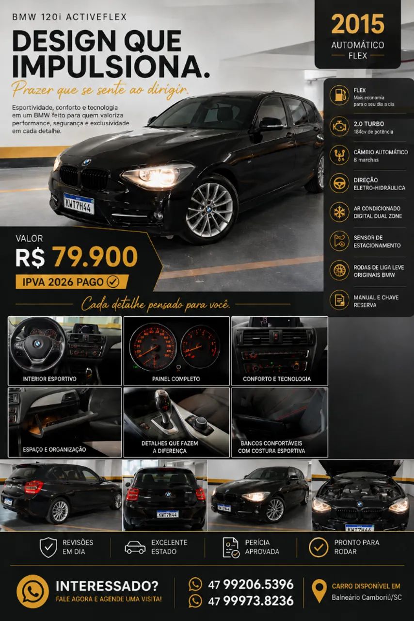 BMW 120I 120iA Sport 2.0/ActiveFlex 16V Aut. 2015