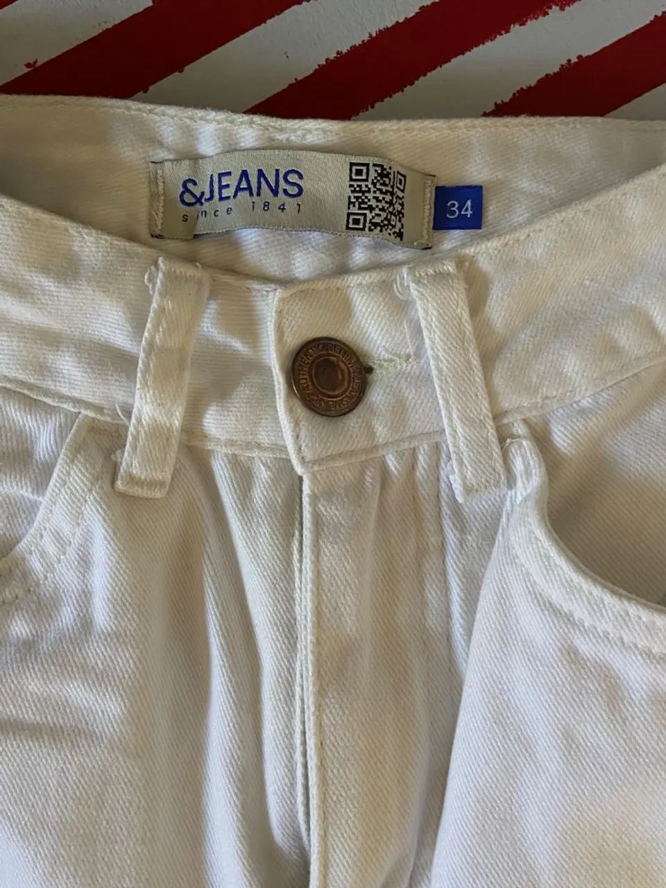 Calça mom jeans feminina branca - Foto 2