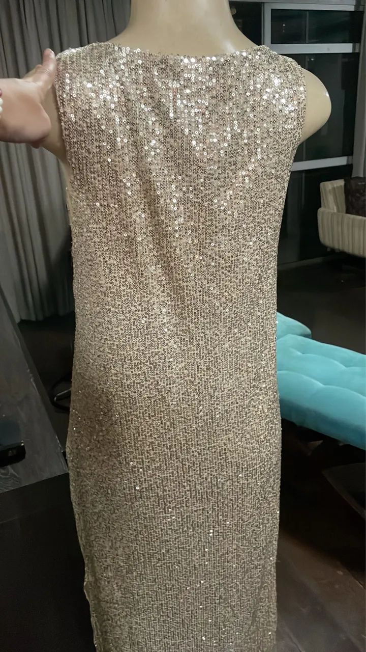 Vestido nude em paête  - Foto 3