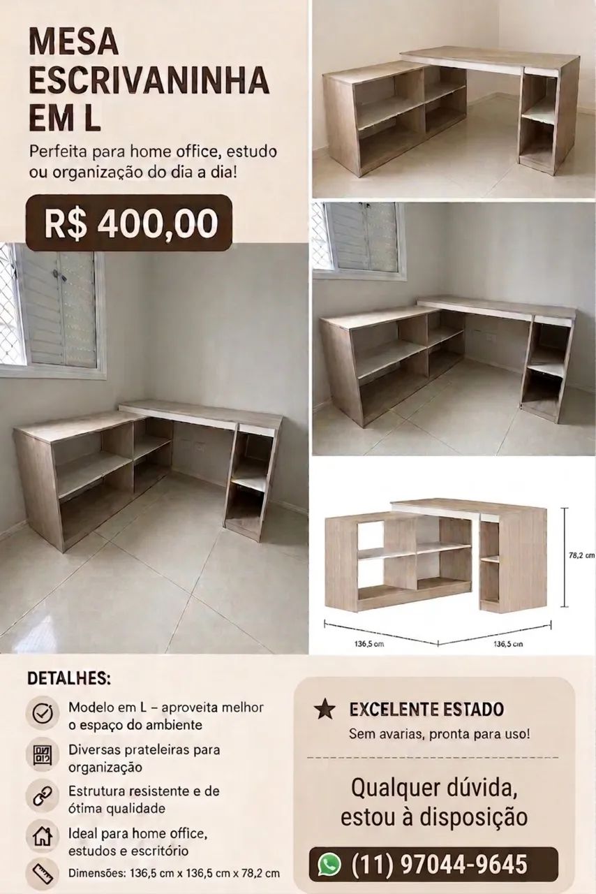 Mesa estudo/trabalho - Foto 4