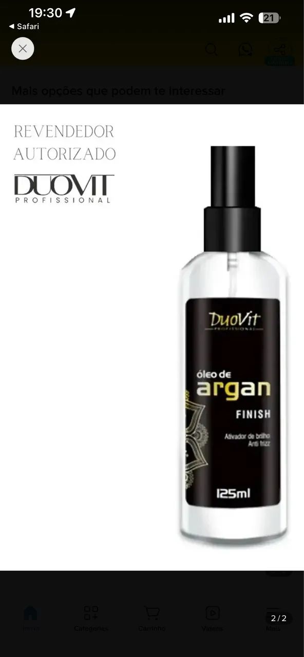 Spray de brilho perfume capilar profissional 