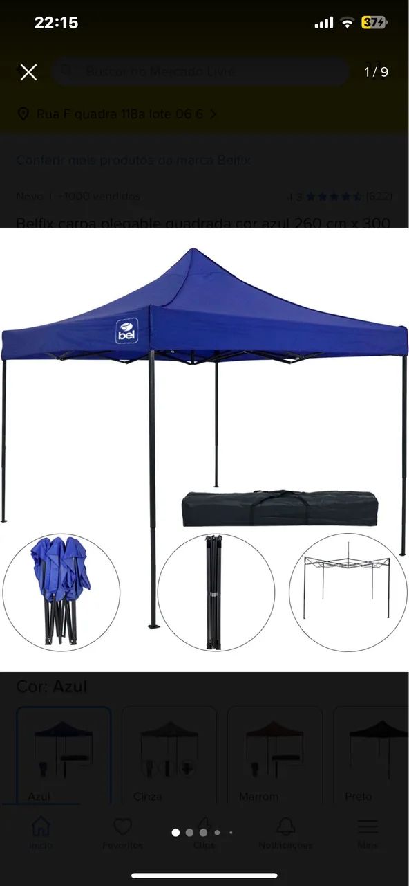 Tenda belfix 3x3 seminova 