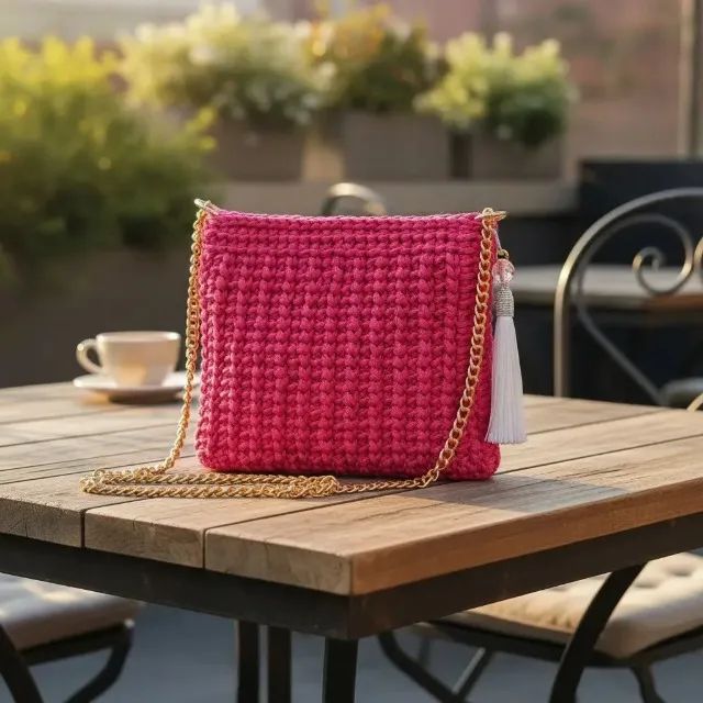 Bolsa Feminina Transversal Bolsa De Crochê - Foto 5