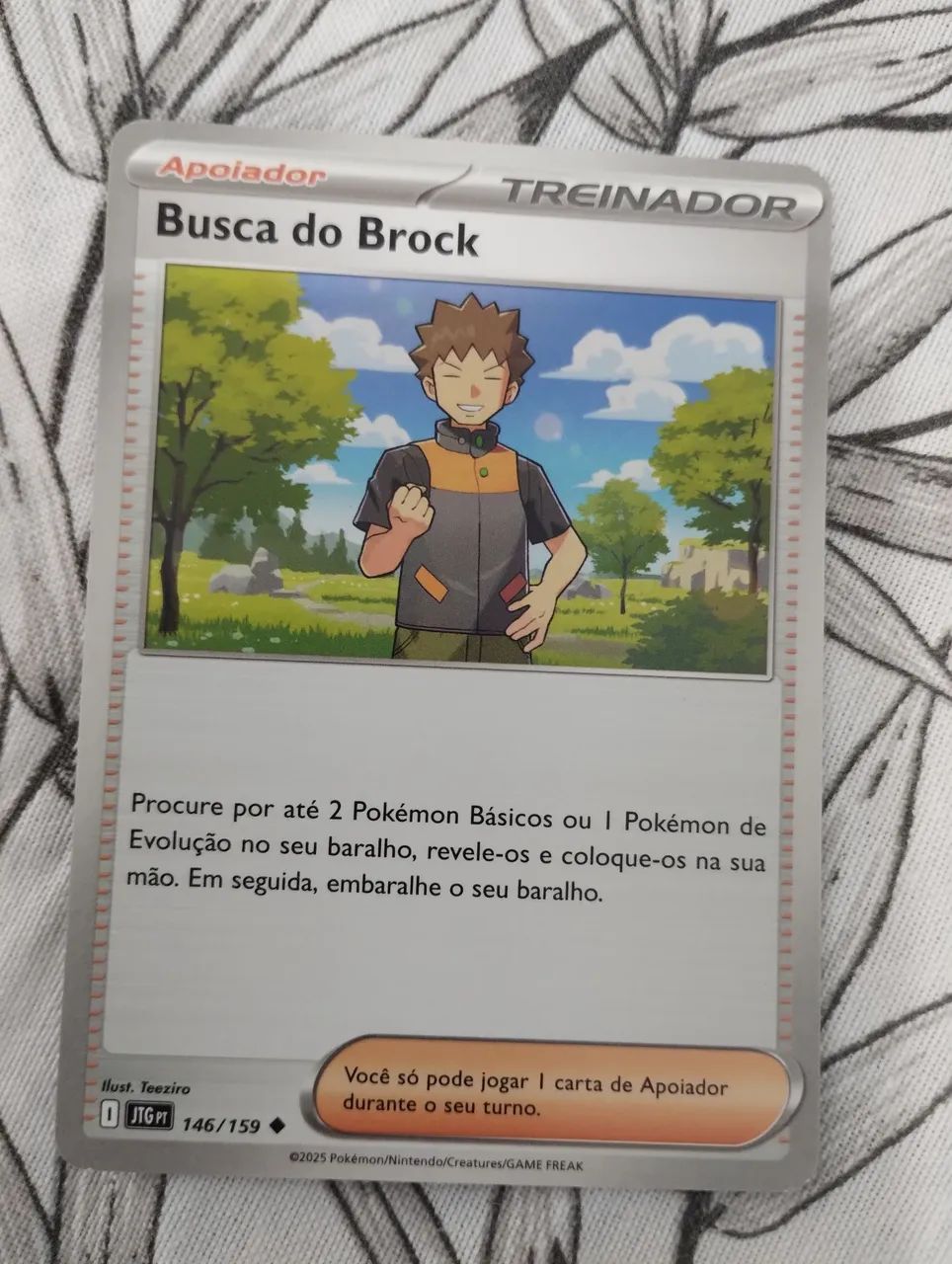 Carta Pokémon Busca do Brock Treinador 
