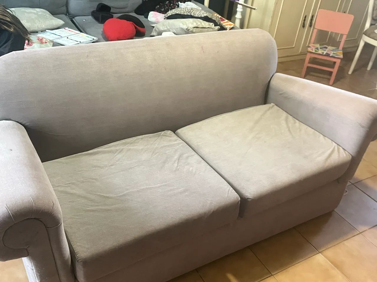 Sofá cinza 2 lugares