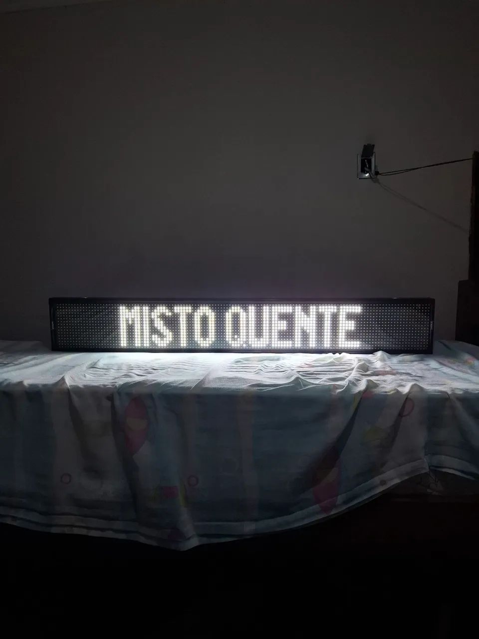 Letreiro Luminoso Propaganda 127V Painel Display Led Digital 130 x 20 Externo Branco Wi-Fi - Foto 3