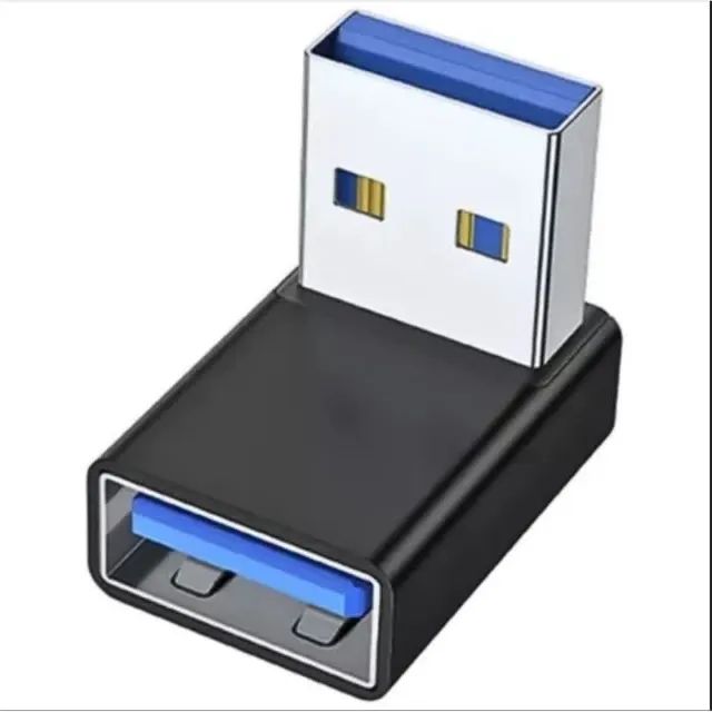Conector Adaptador Usb-a 3.0 90 Graus Fêmea Macho - Foto 3
