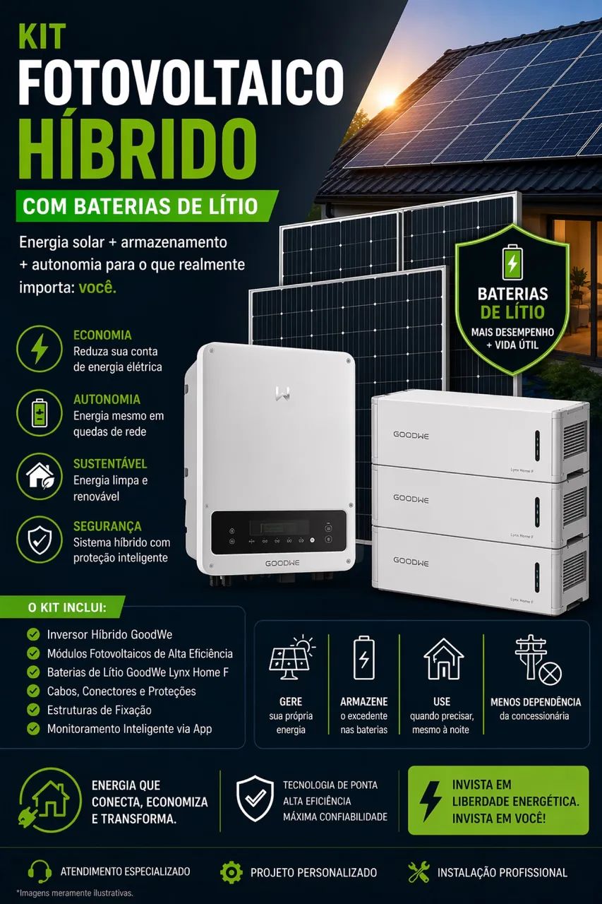 Energia solar off-grid e on grid.