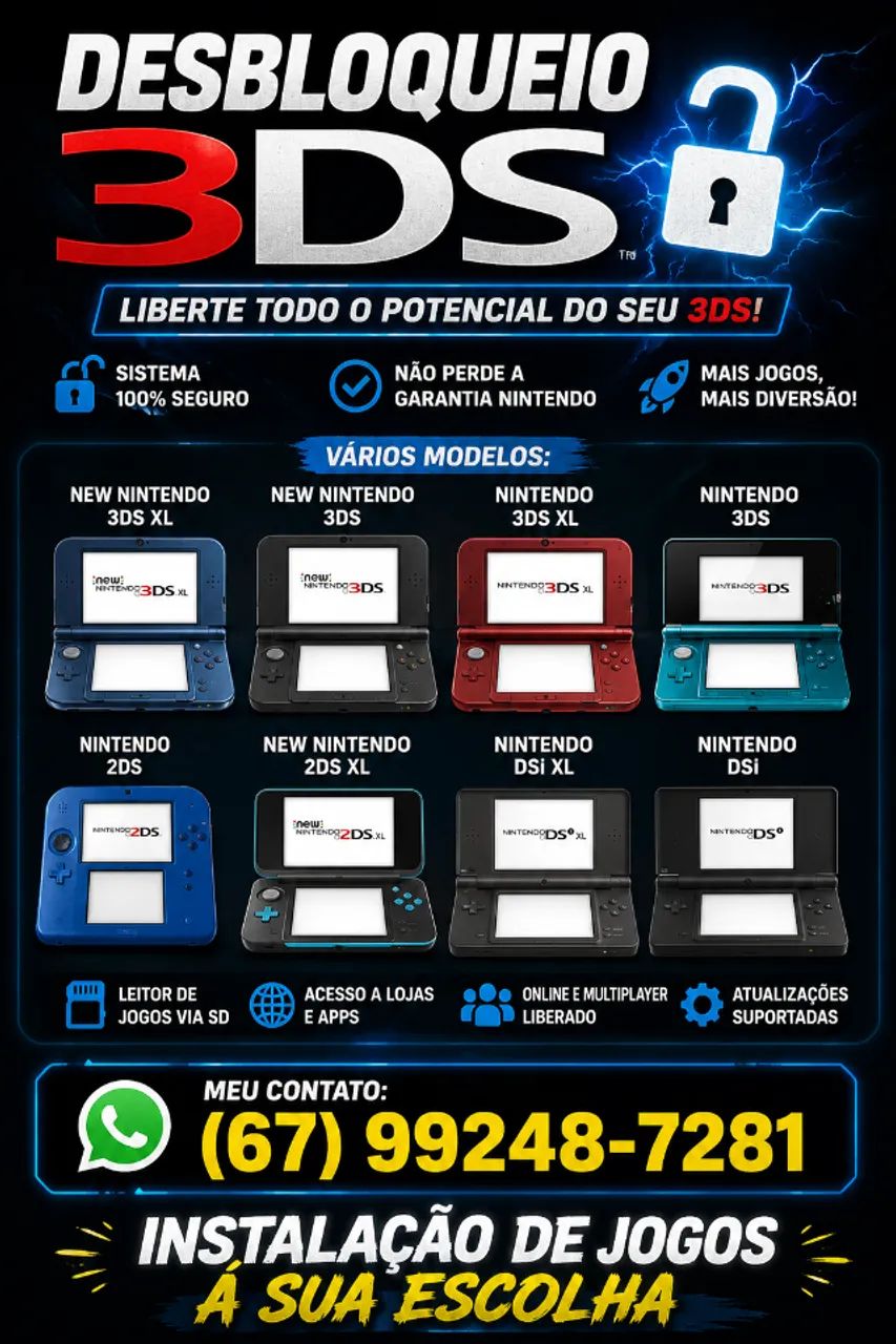 Desbloqueio Nintendo ds/2ds/3ds