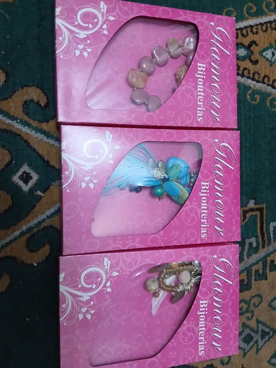 Kit 3 Colares "Glamour Bijouterias" - Novos na Caixa