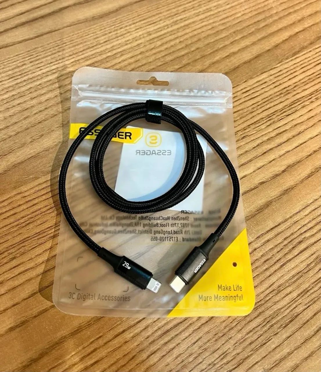 Cabo Lightning 1m Essager USB-C PD 29W Carregamento Rápido iPhone - Foto 2