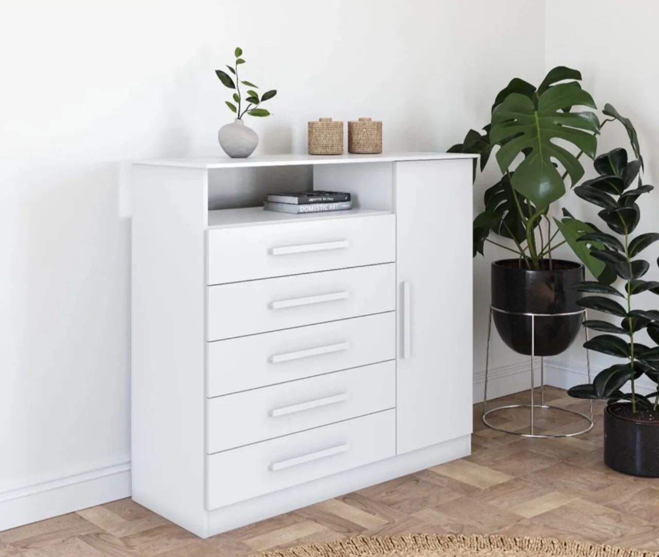 Cômoda Luana 5 Gavetas e 1 Sapateira 100% MDF