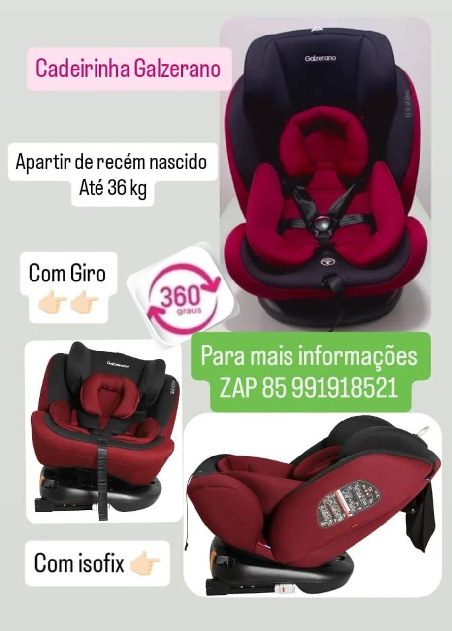 Cadeirinha de carro com isofix e giro 360 graus