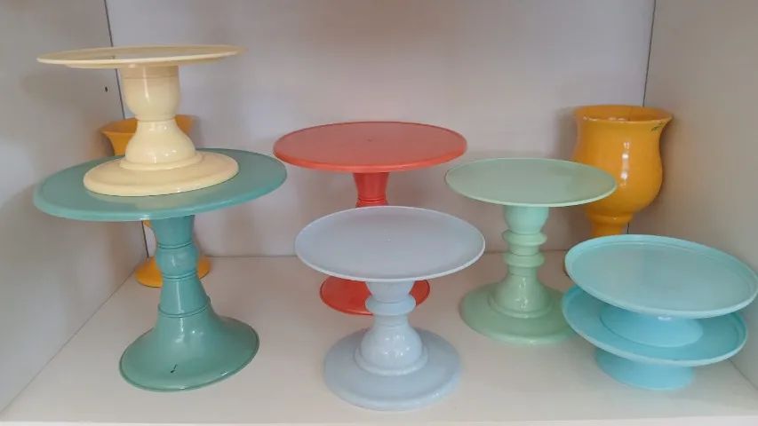 Kit 3 Boleiras com Pedestal para Festas e Decoração - Foto 2