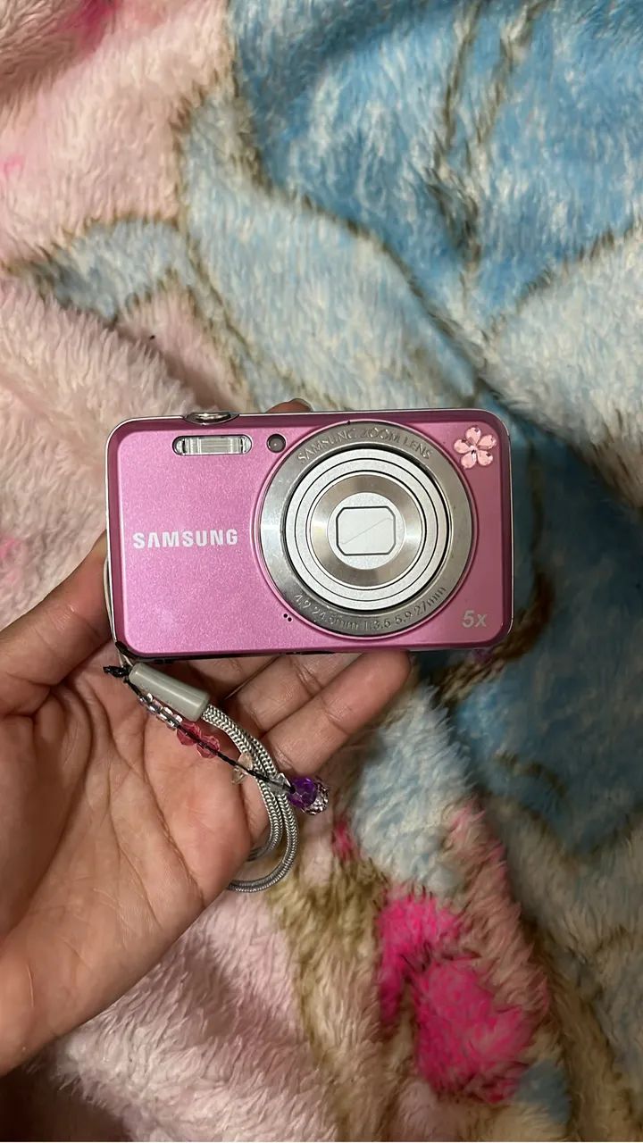 câmera samsung y2k rosa