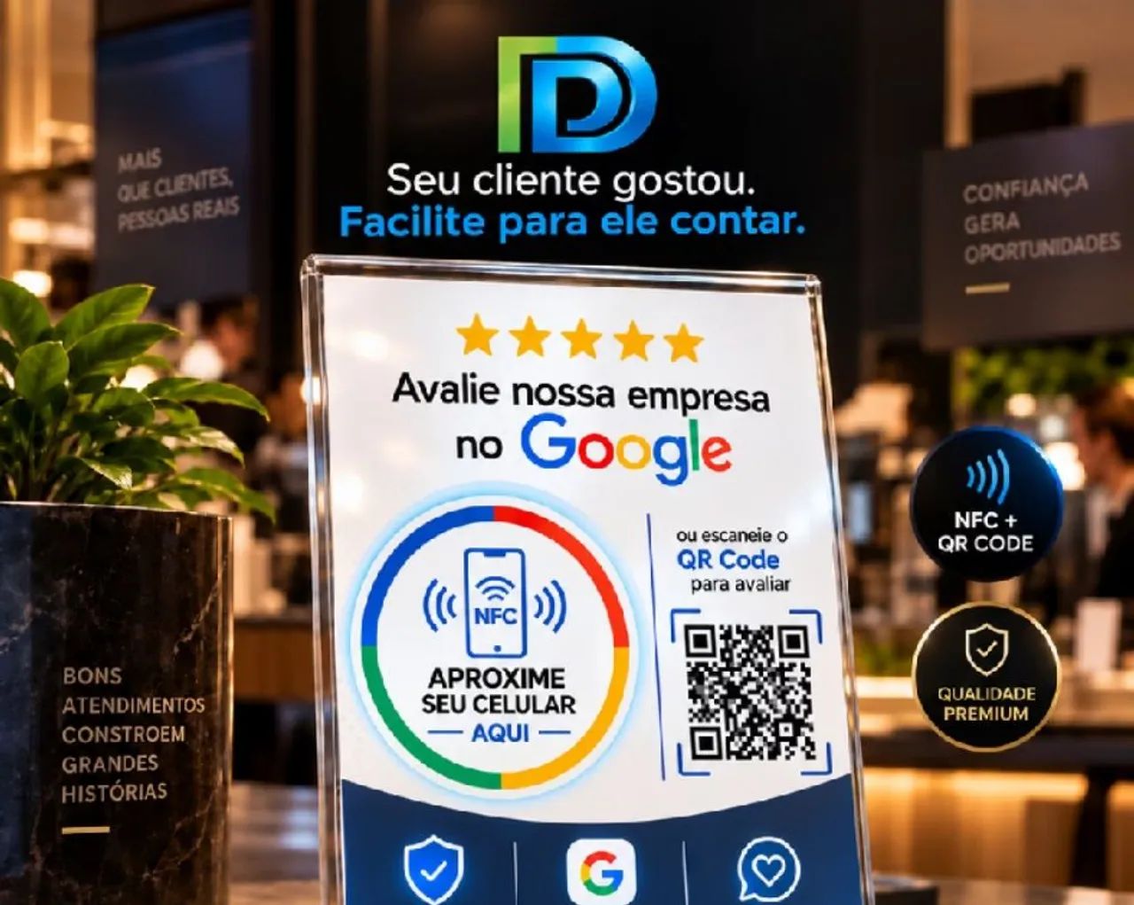 Placa  NFC para avaliação do gloog meu negócio  - Foto 2