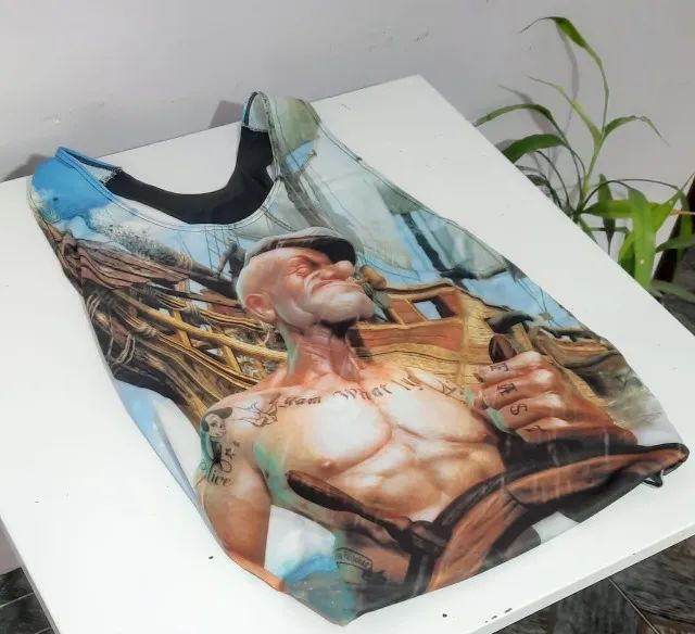Regata Estampada Popeye Realista Tamanho M