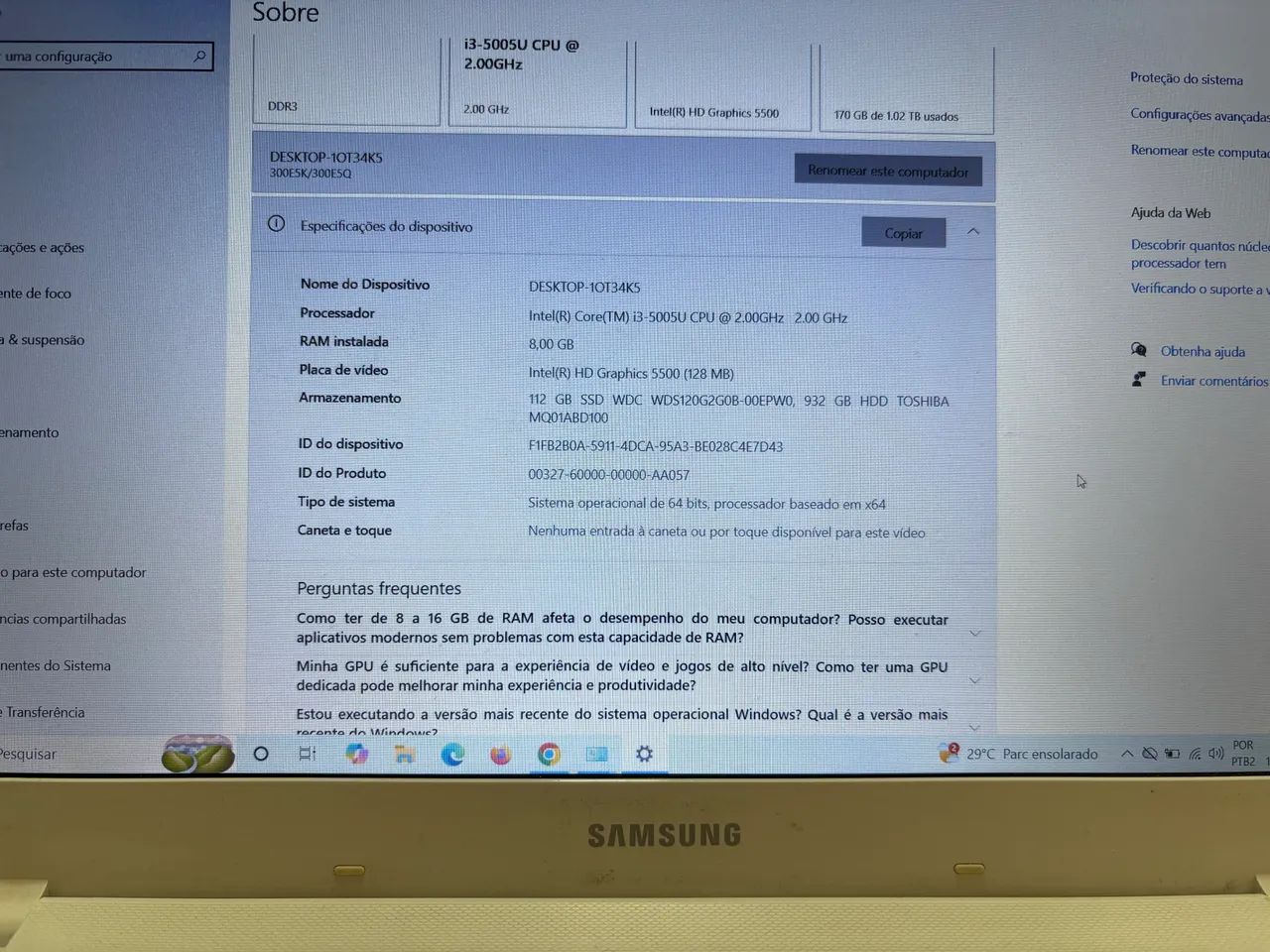 Vendo Notebook Samsung Essentials E34 - Foto 3