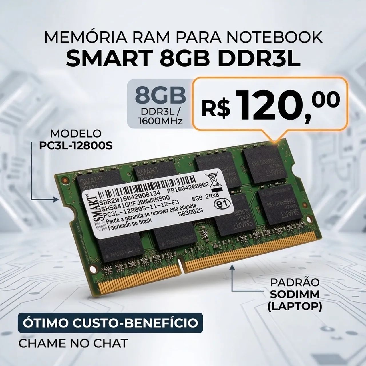 Memória RAM SMART 8GB DDR3