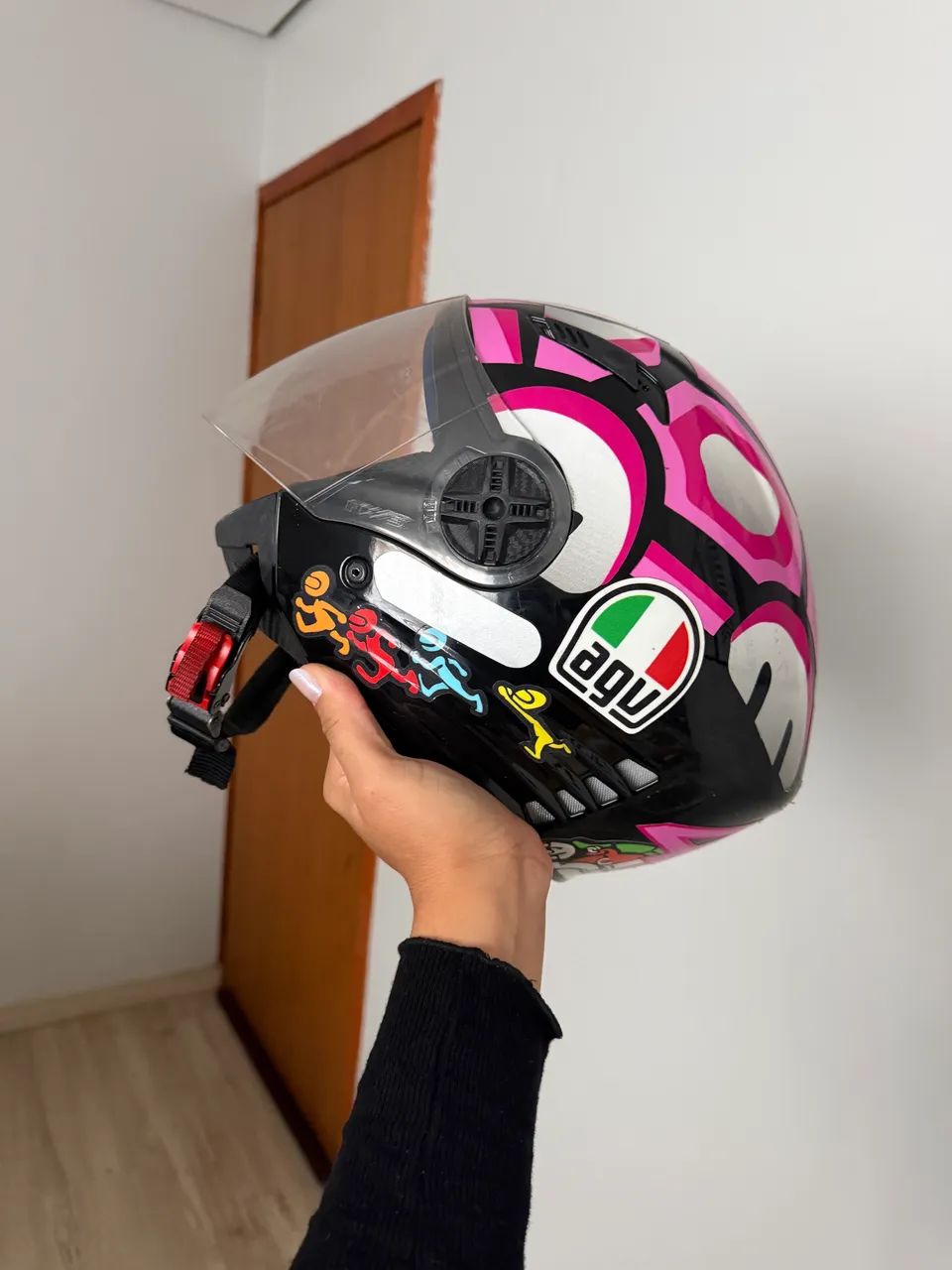 Capacete Rosa com preto  - Foto 2