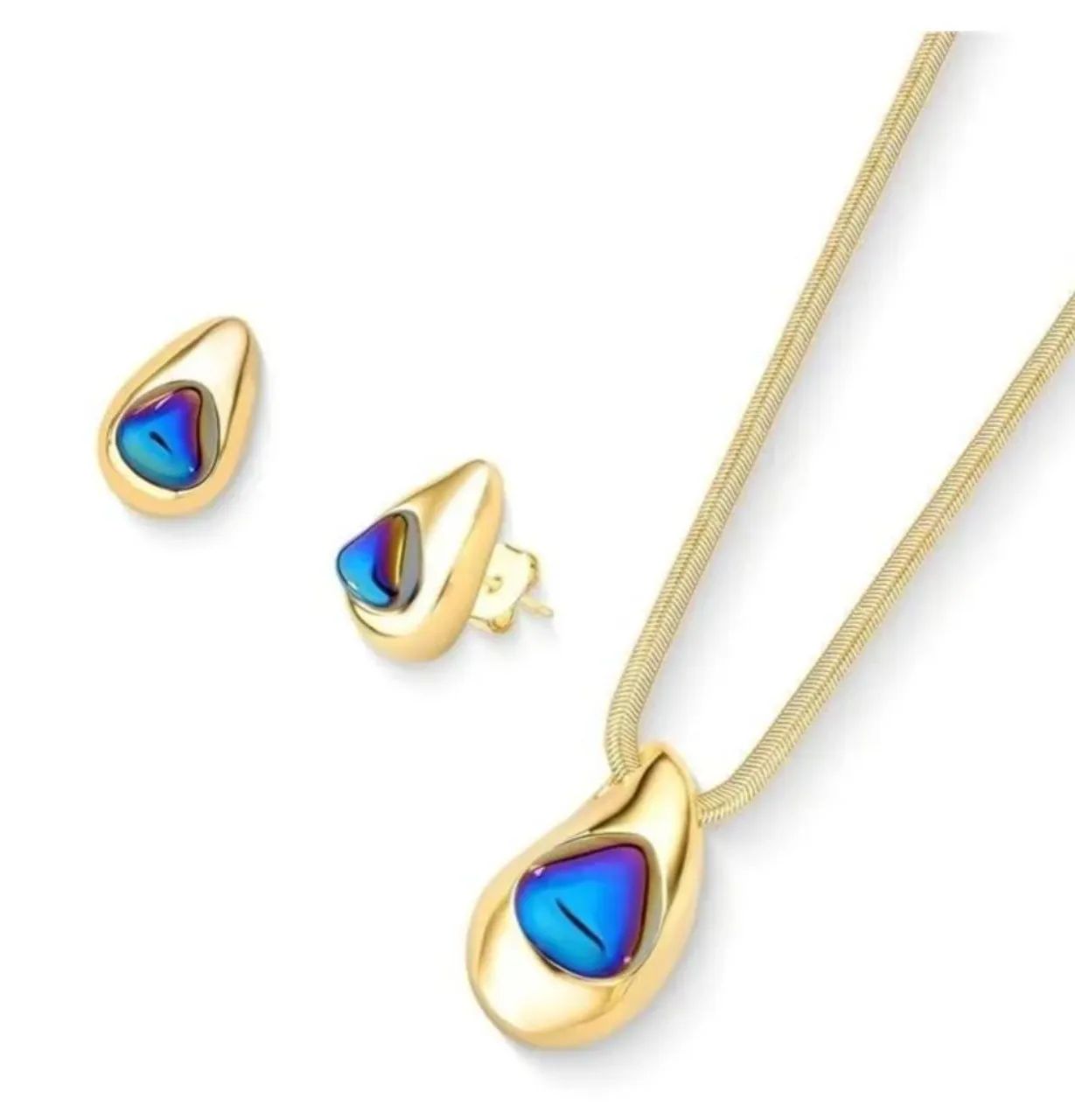 Conjunto Ágata Metalizada Gota
