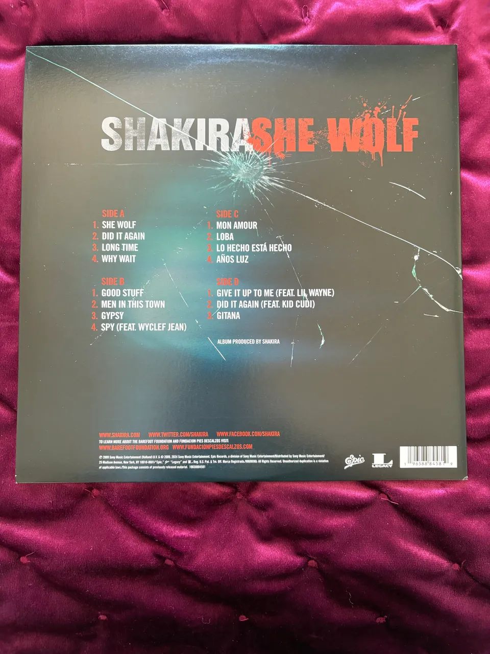 Shakira She Wolf Disco de Vinil LP azul - Foto 3