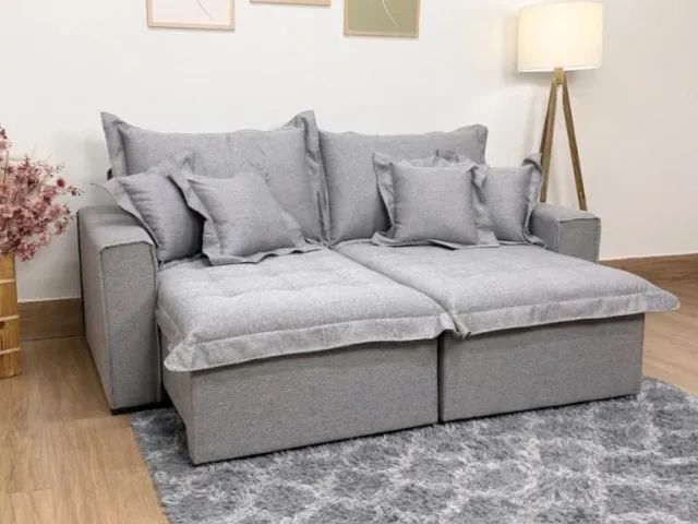 SOFÁ CAMA RETRÁTIL BOLT 2,00M  LINHO. PRONTA ENTREGA. - Foto 2