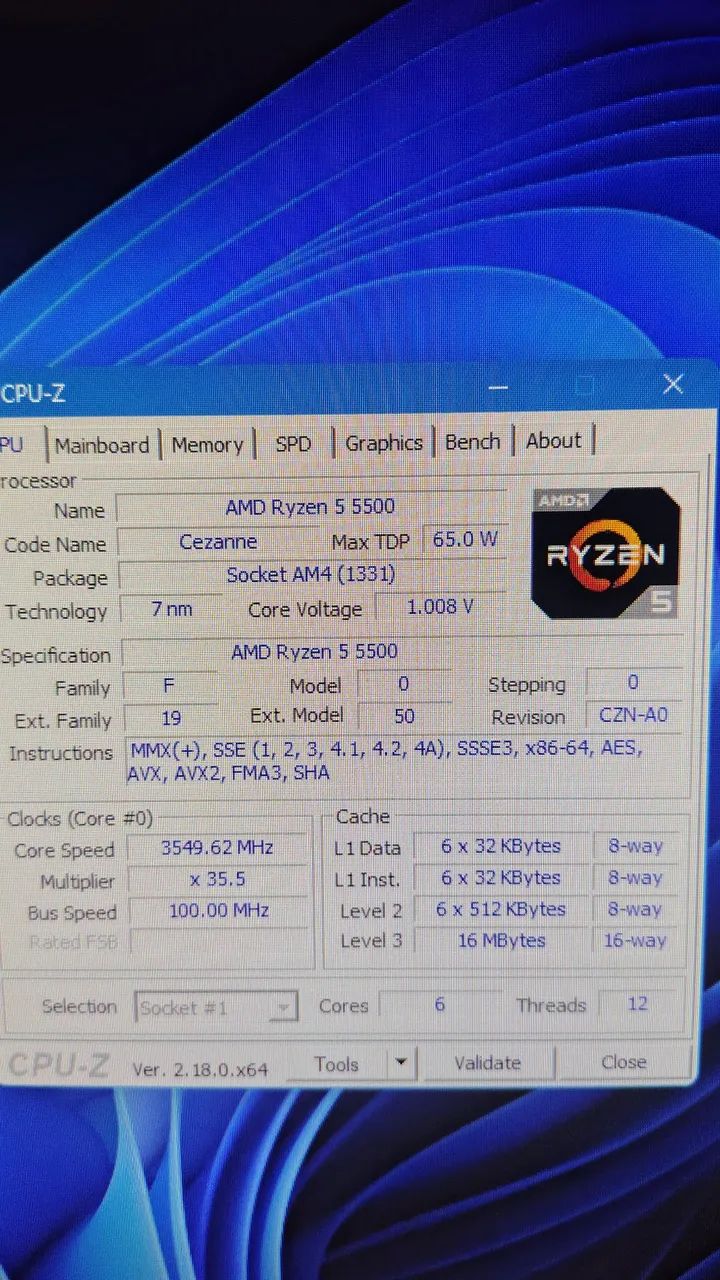 Processador Ryzen 5 5500