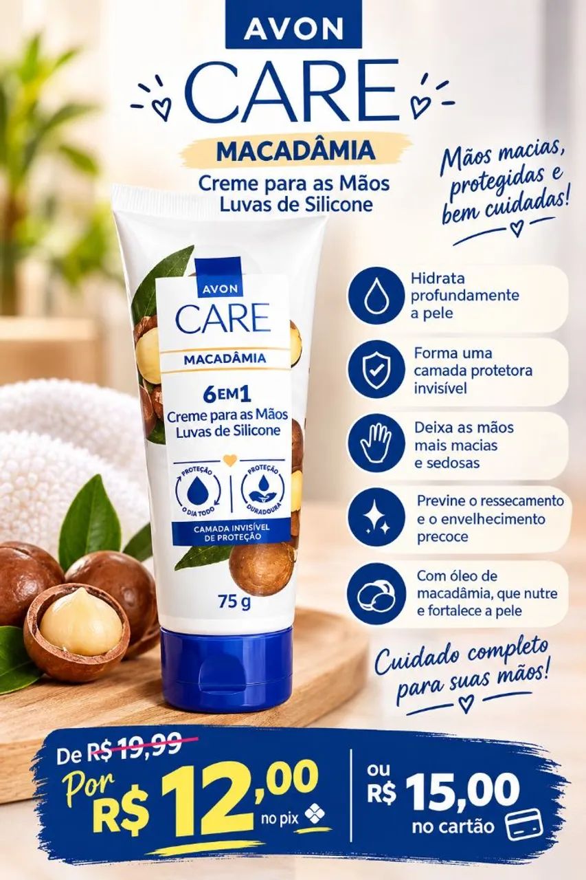 Creme para as mãos luva de silicone(macadâmia)