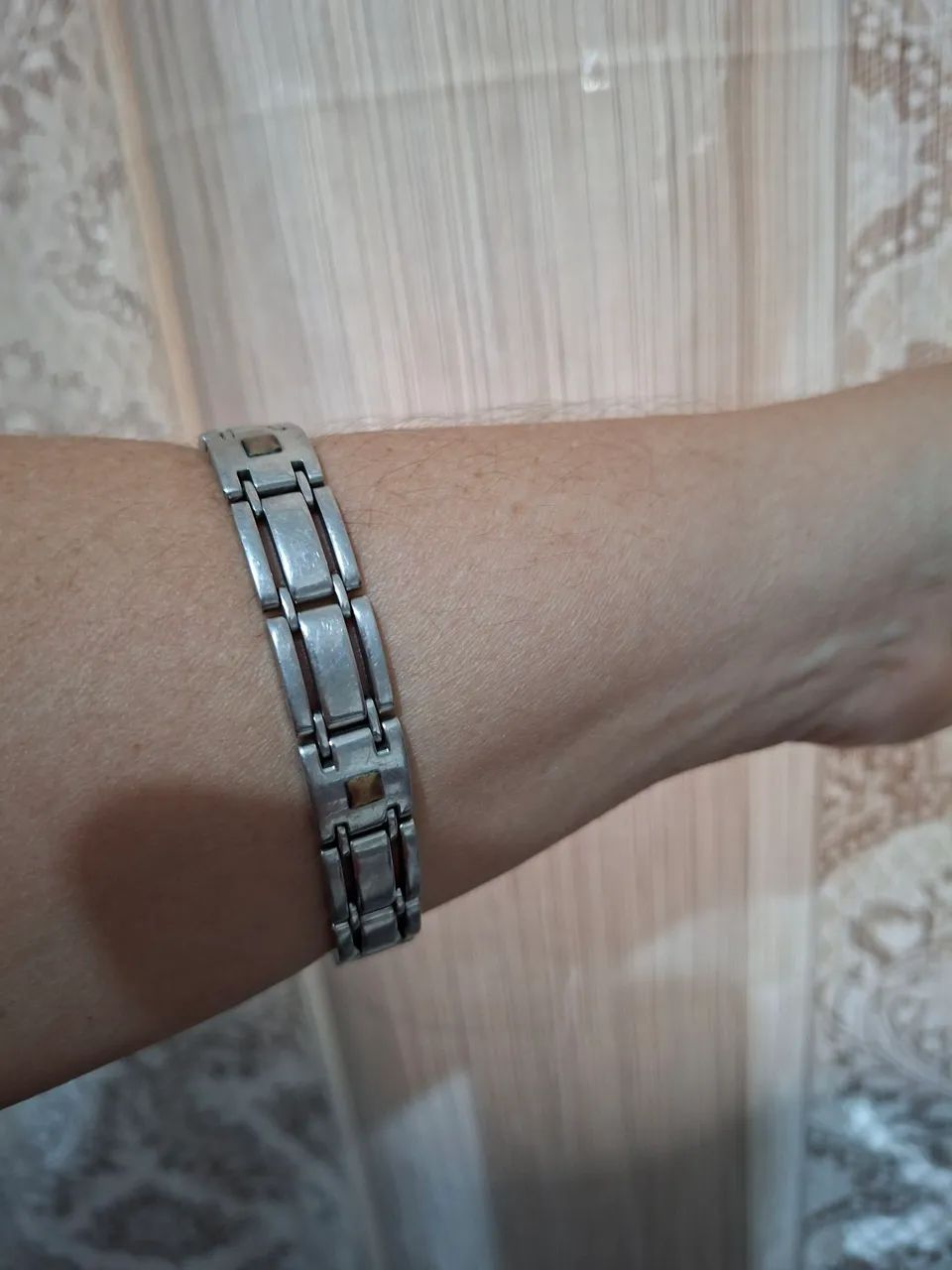Pulseira masculina prateada - Foto 3
