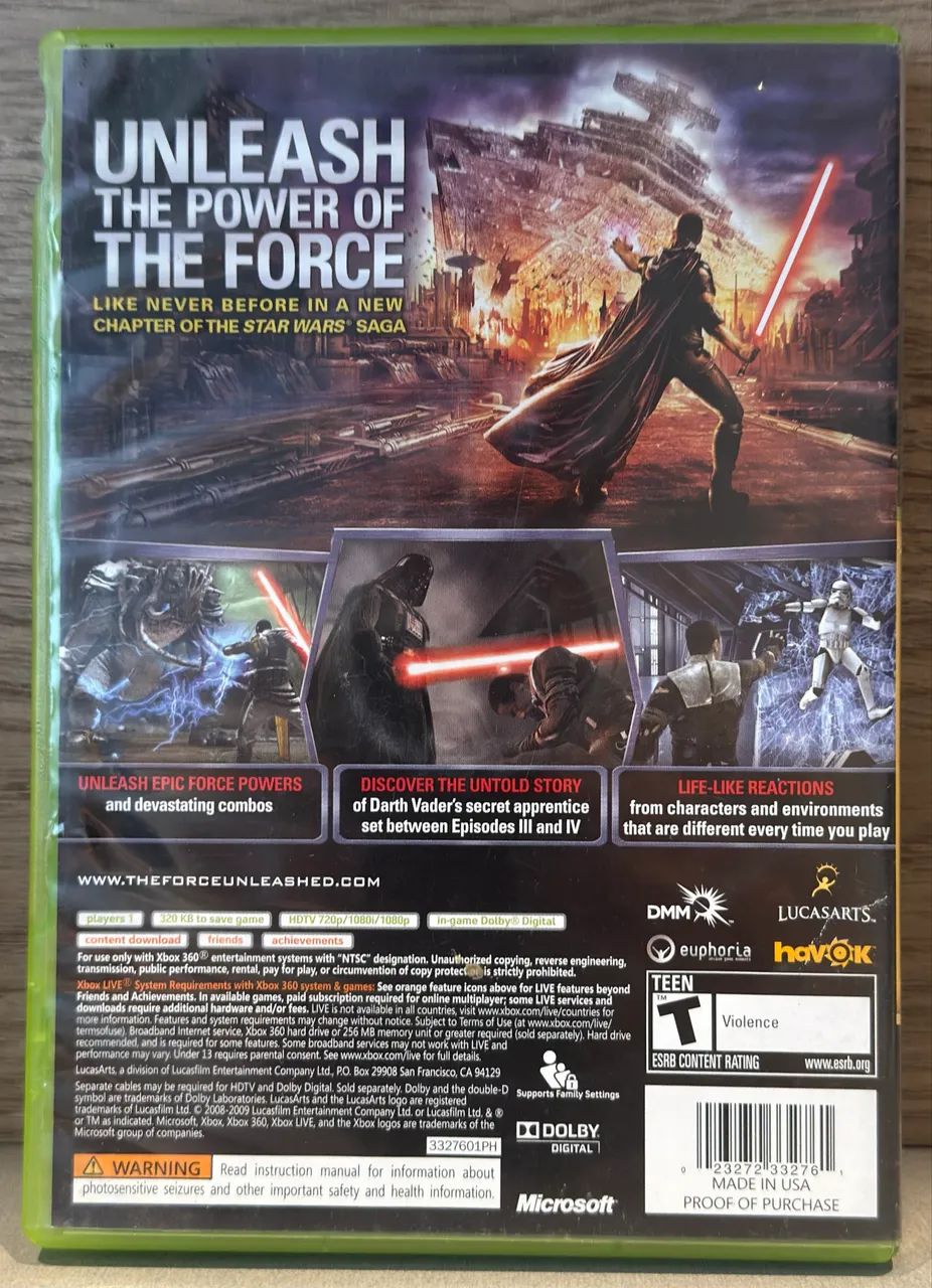 Star Wars the Force Unleashed Xbox 360 - Foto 3