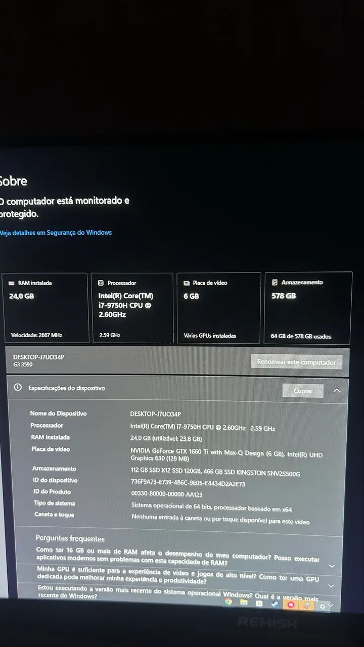 Notebook gamer gtx 1660 ti  - Foto 3