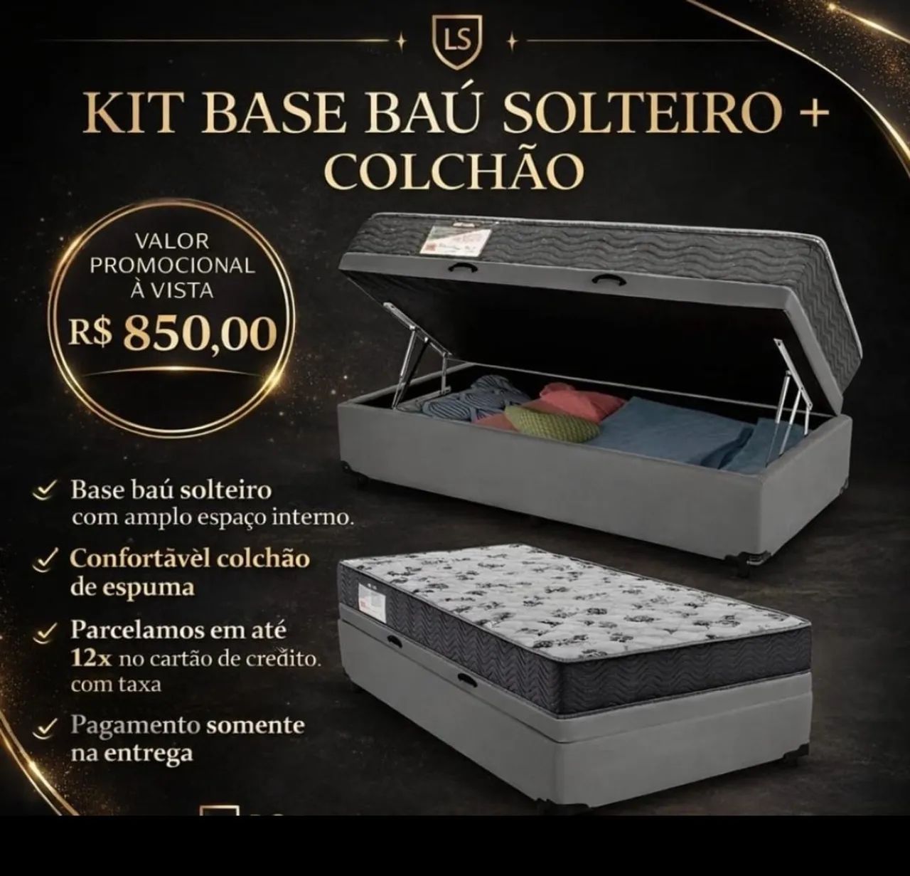 Cama box casal colchão espuma D33 - Foto 3