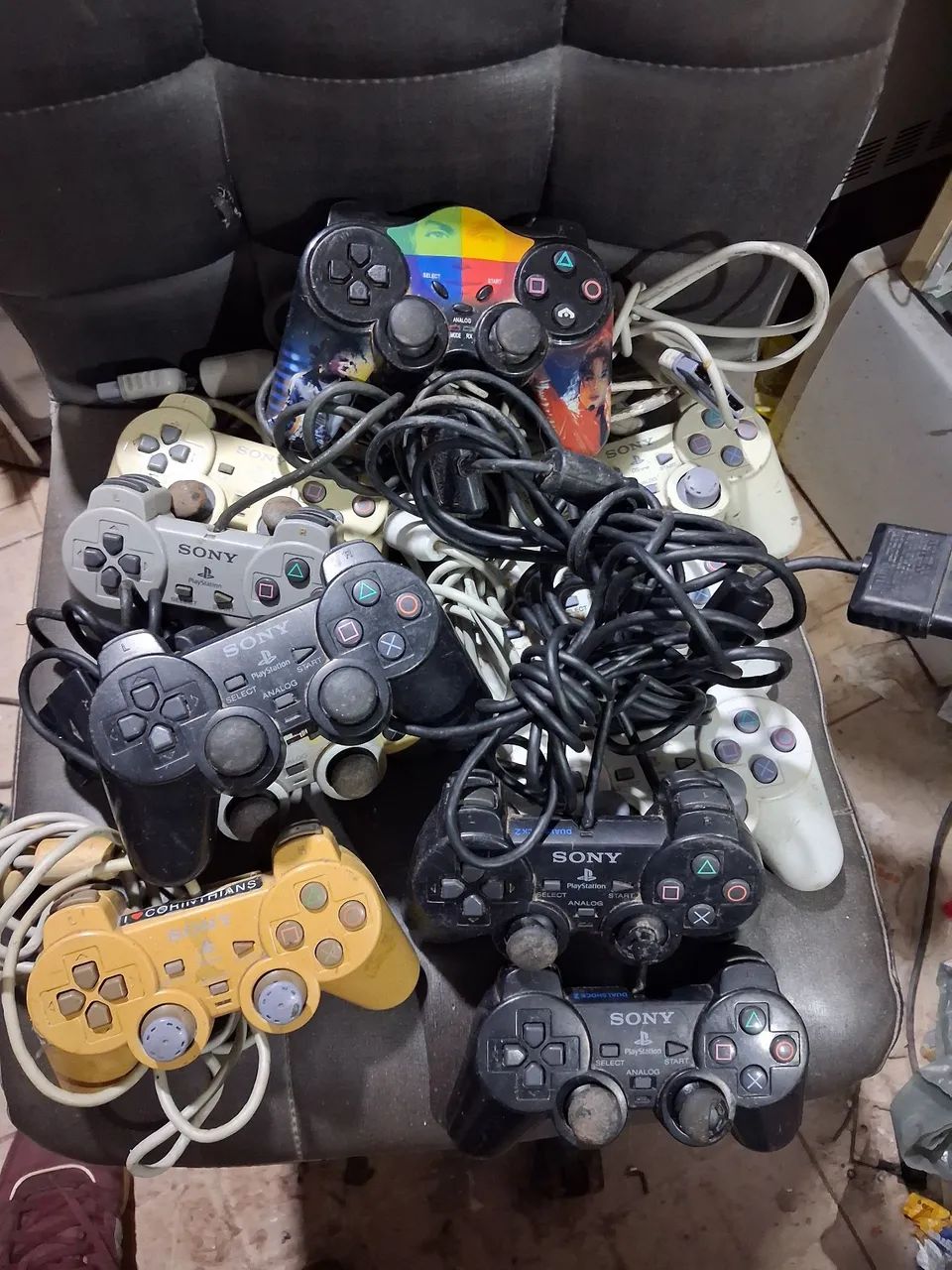 Kit com 11 joystick psone e ps2  - Foto 2