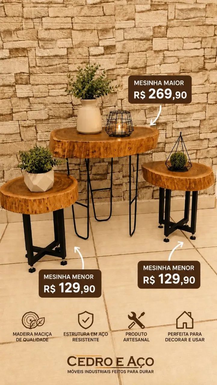 Mesinhas rústicas 