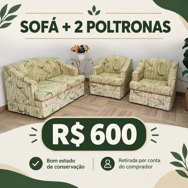 Conjunto de sofá em ótimo estado de conservação