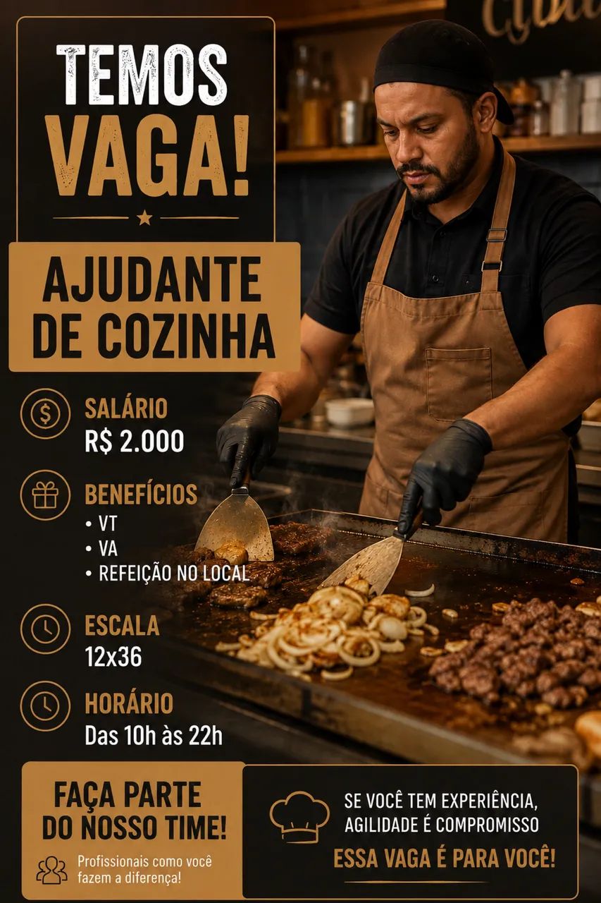 Ajudante de cozinha / Chapa