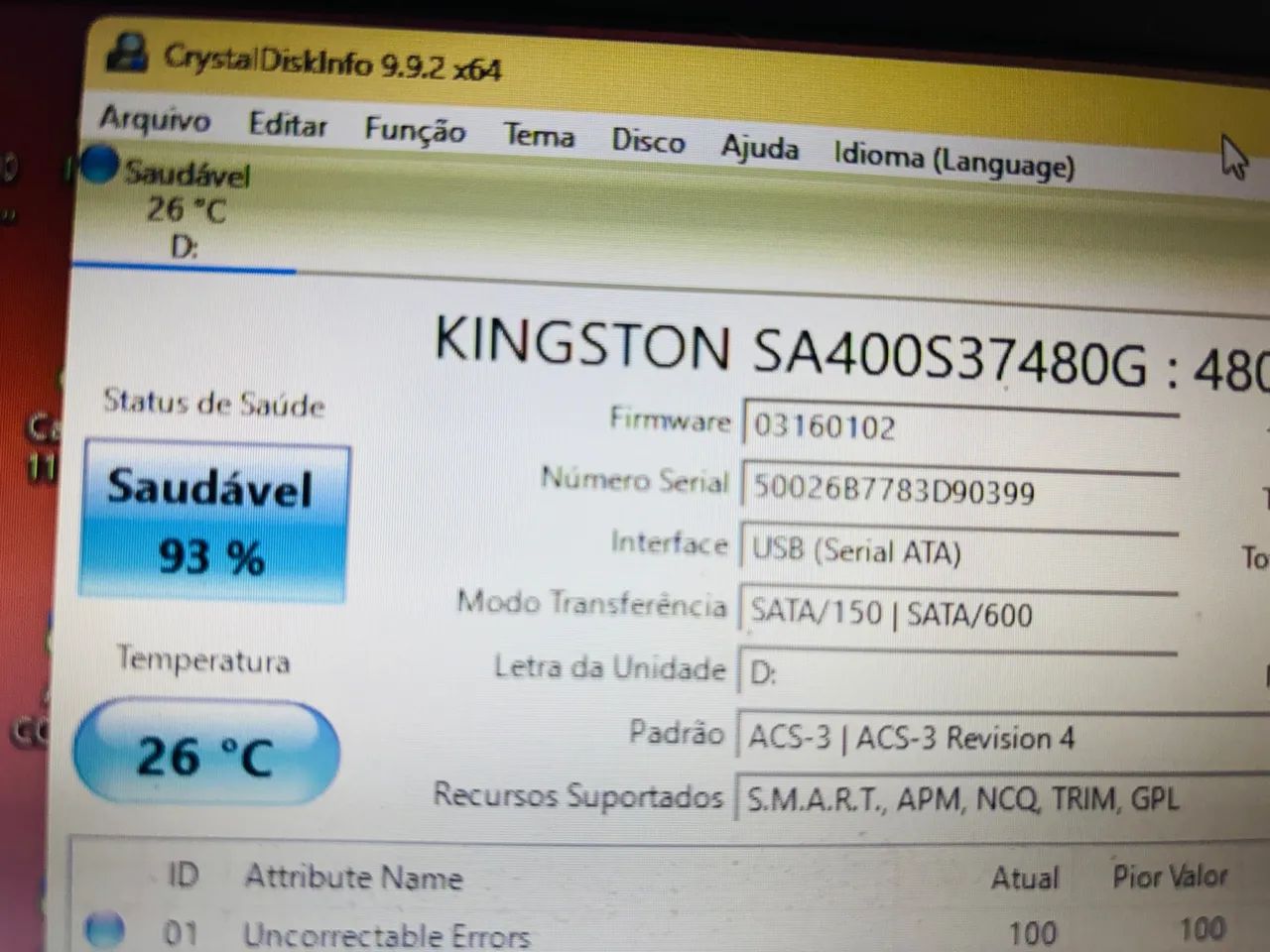 SSD Kingston A400, 480GB (93%) - Foto 2