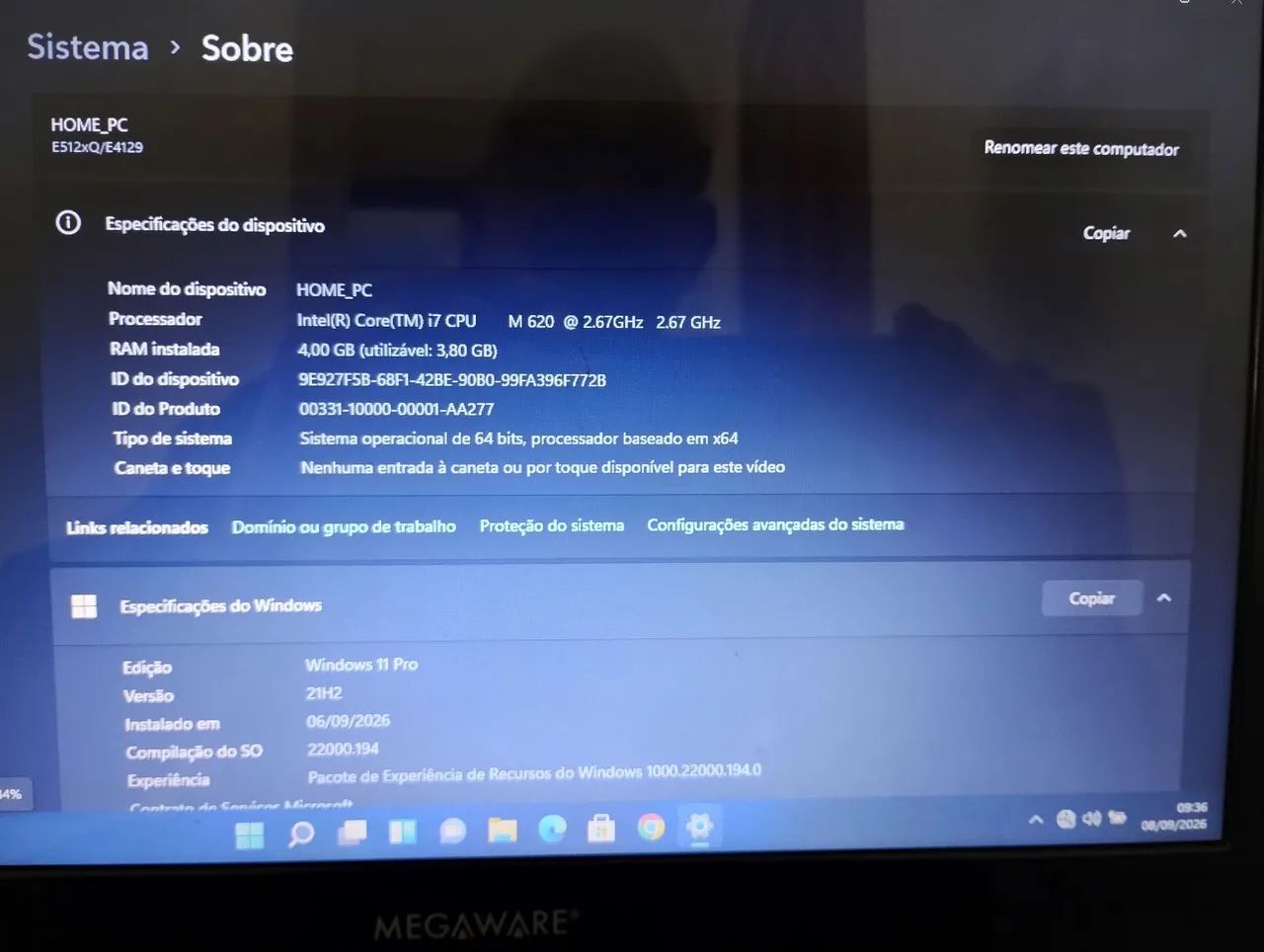 Notebook Megaware 4129 (Processador i7) - Foto 5