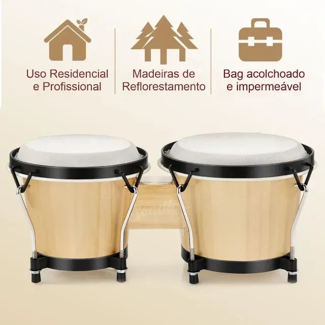 Bongo estado de novo - praticamente sem uso - com bag e afinador - Foto 3
